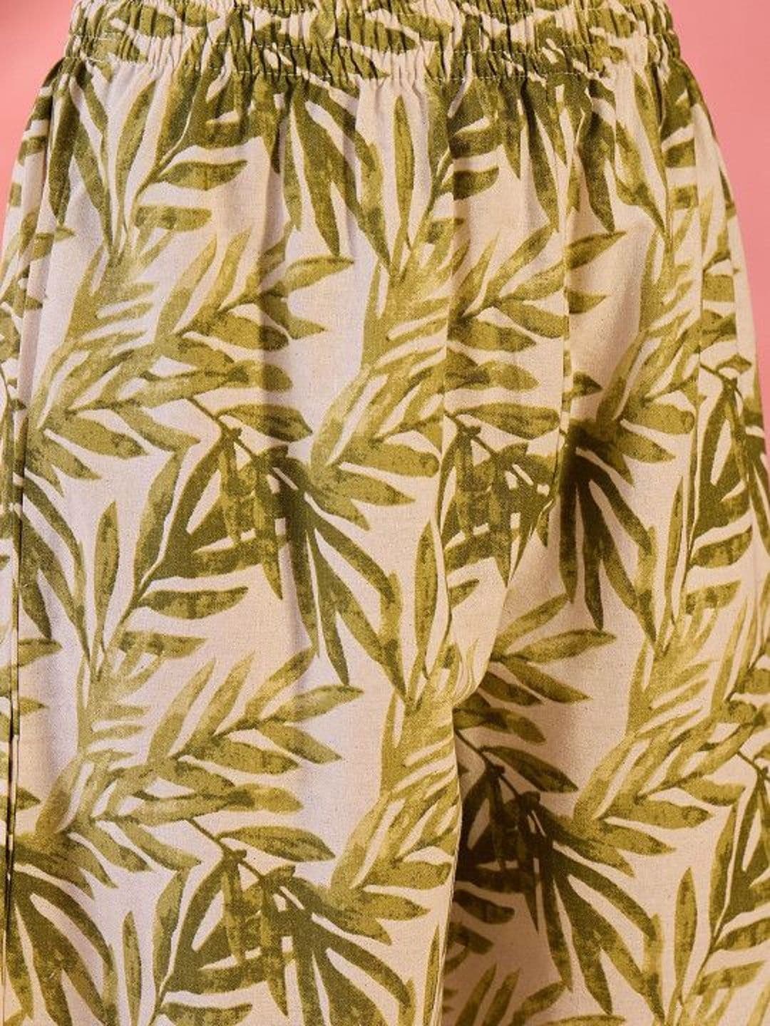Sangria Women Printed Shirt Collar Button Detailing Kurta Set thumbnail 3