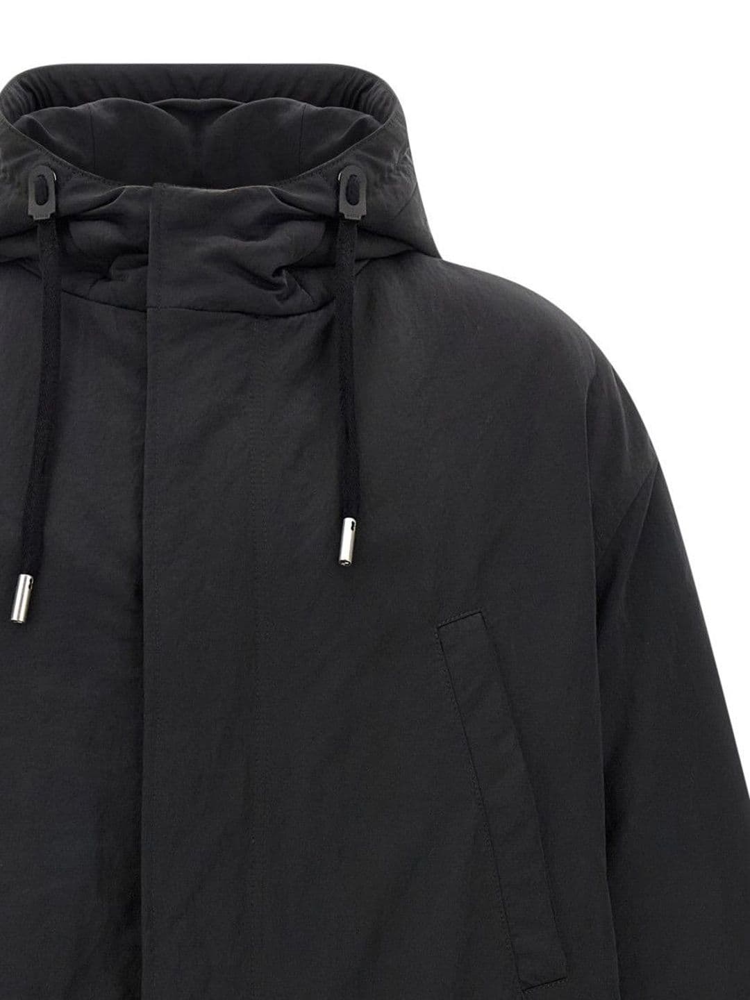 Ami Paris Dark Grey Hooded Long Jacket thumbnail 3