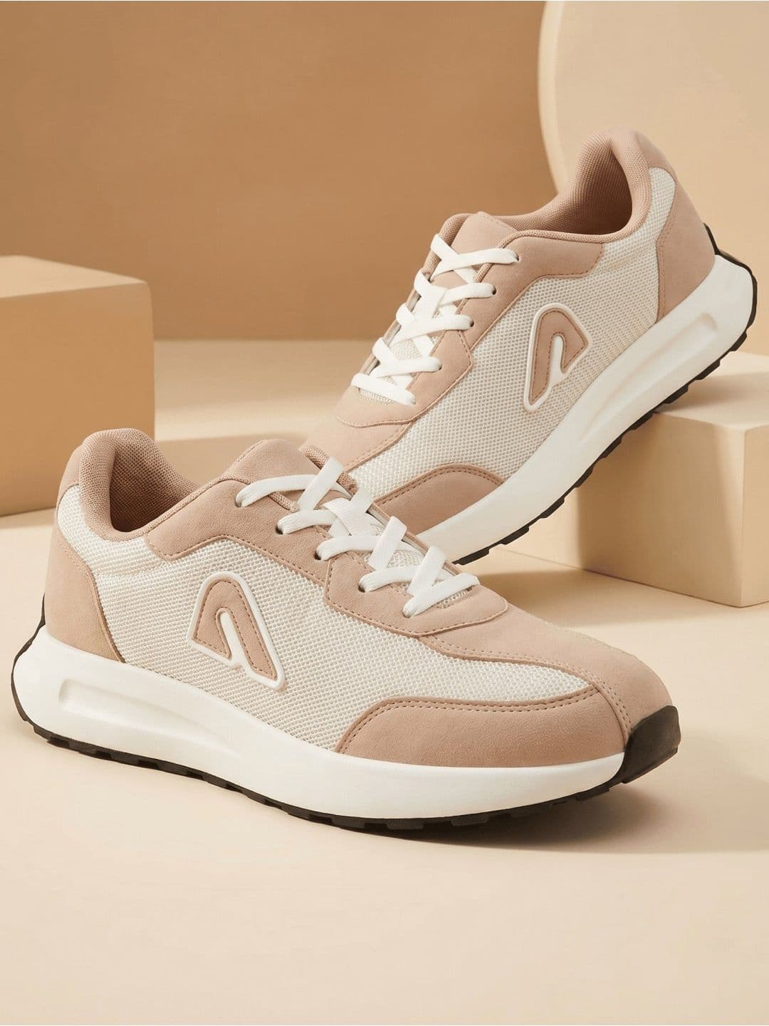 BOLDFIT Men Beige White Trackman Sneakers Shoes - view 1