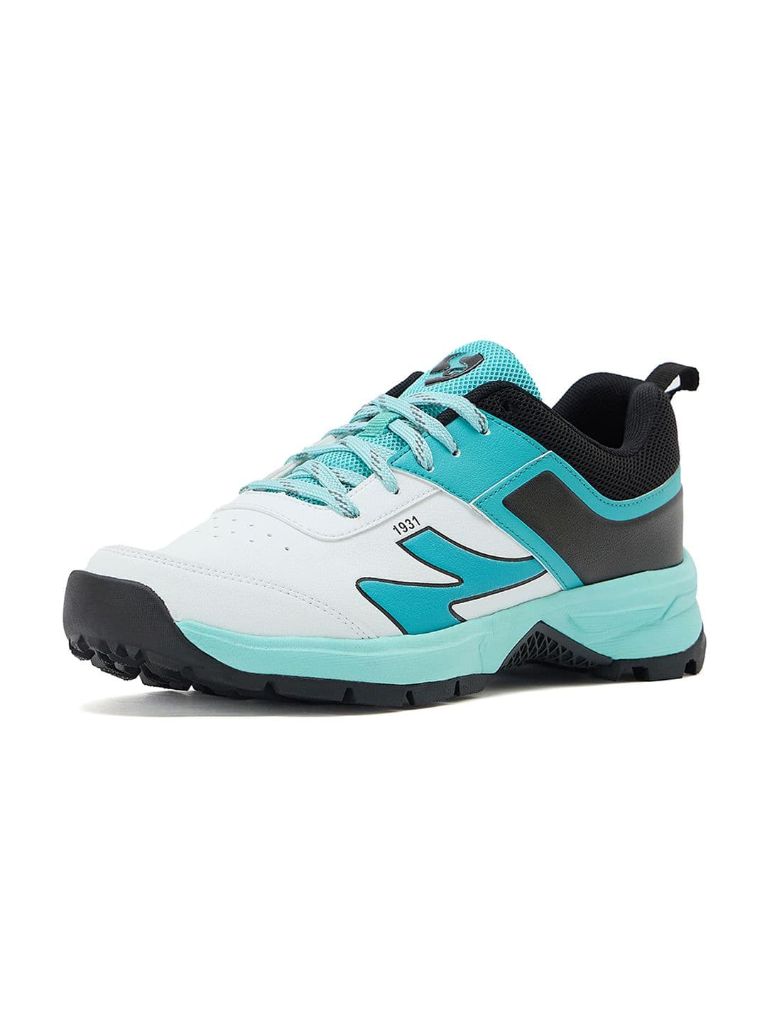 SG Impact Cricket Shoes White-Arctic Teal - Durable Breathable Performance Design