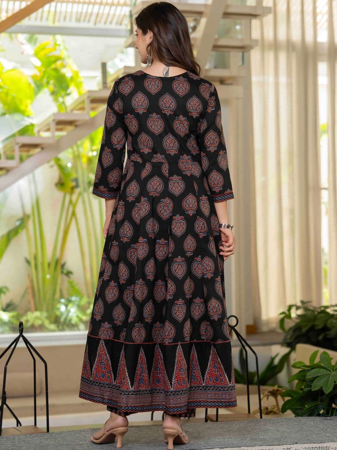 KALINI Women Ethnic Motifs Printed Panelled Pure Cotton Kurta with Trousers & With Dupatta thumbnail 7
