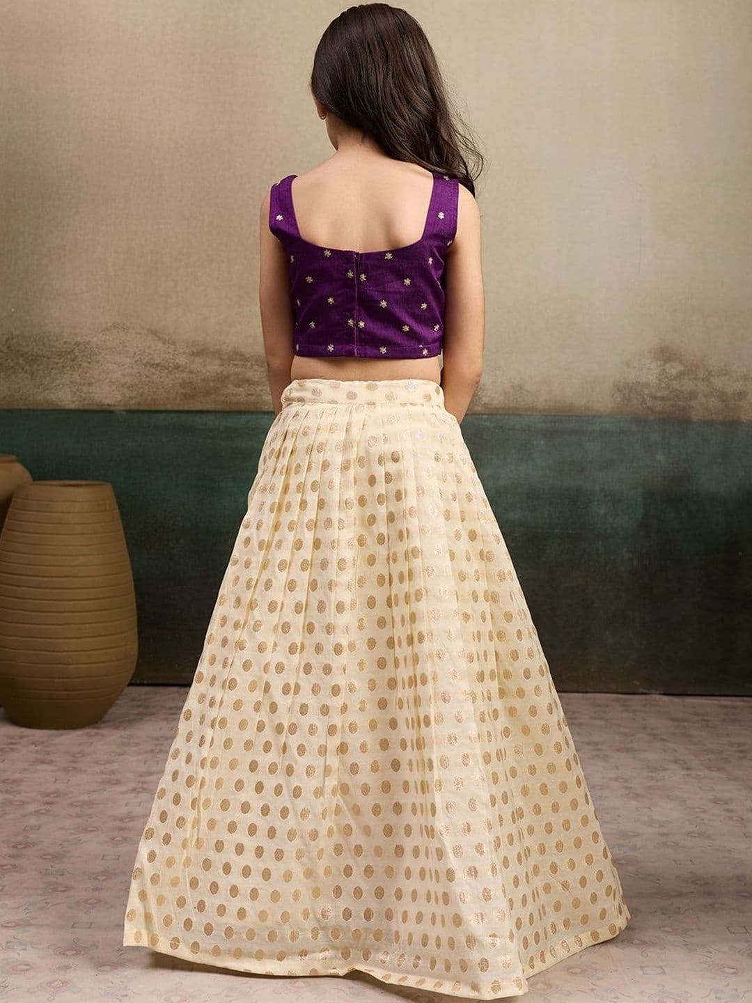 Tasarika Girls Embroidered Thread Work Ready to Wear Lehenga & thumbnail 2