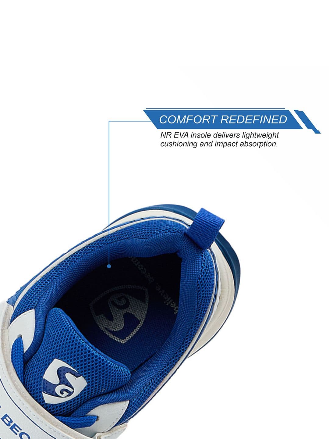 SG Century Pace Bowling Shoes White- Blue - Stable Stud EVA Cushion thumbnail 6