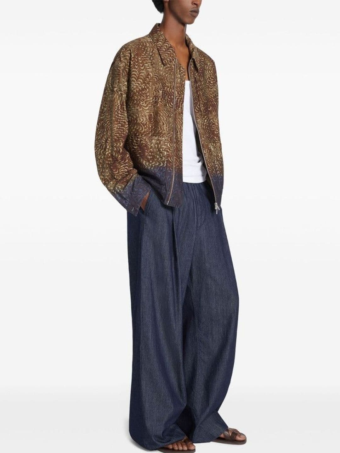 Dries Van Noten Brown Bomber Jacket thumbnail 7