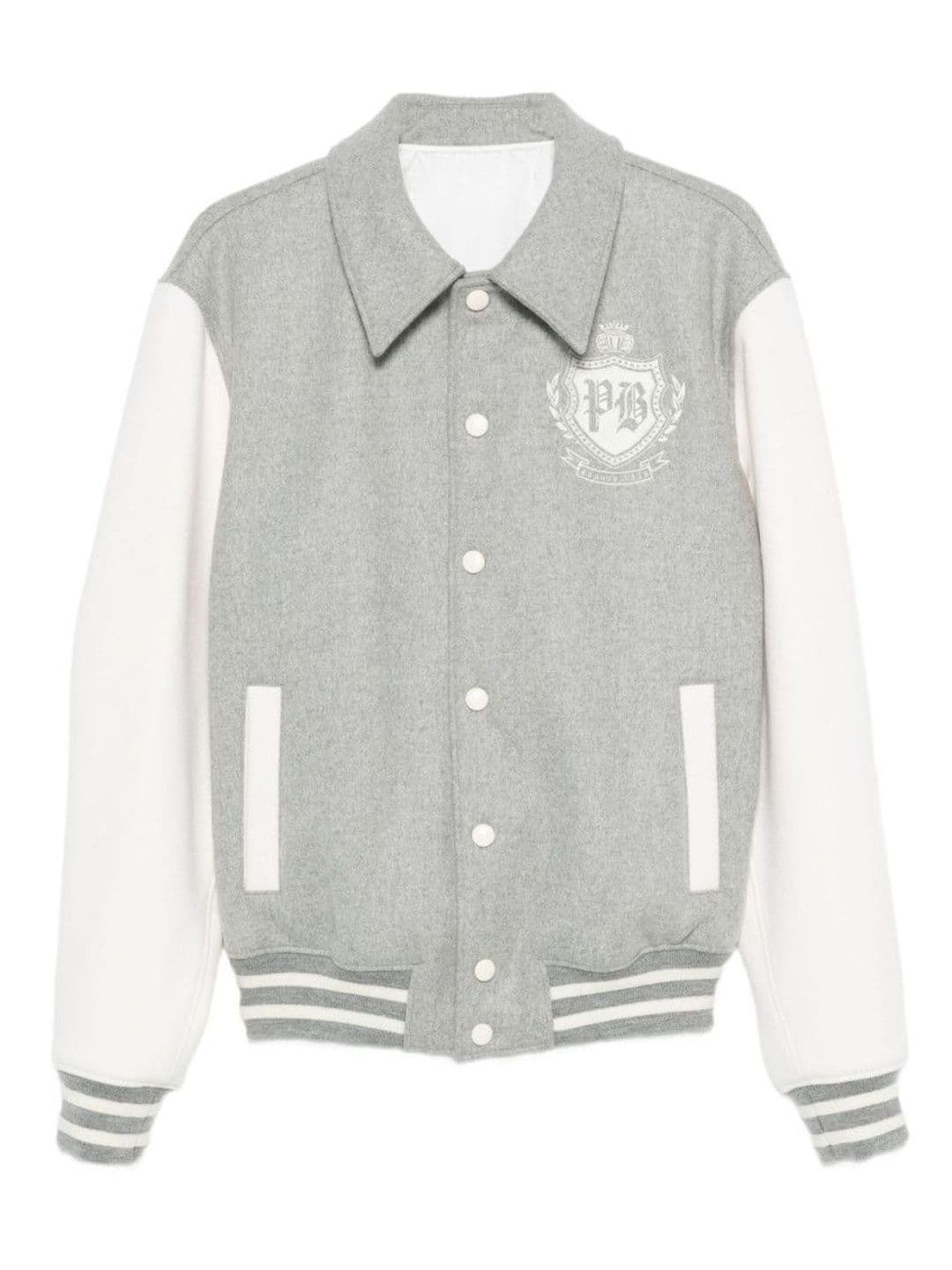 Balmain Grey Varsity Jacket - view 1