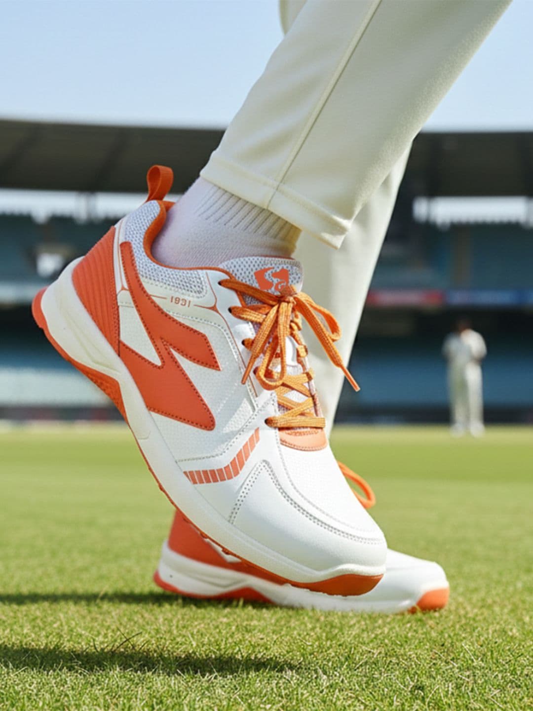 SG Yorker Pro Shoes White-Orange - All Rounder Training & Match Shoes thumbnail 6