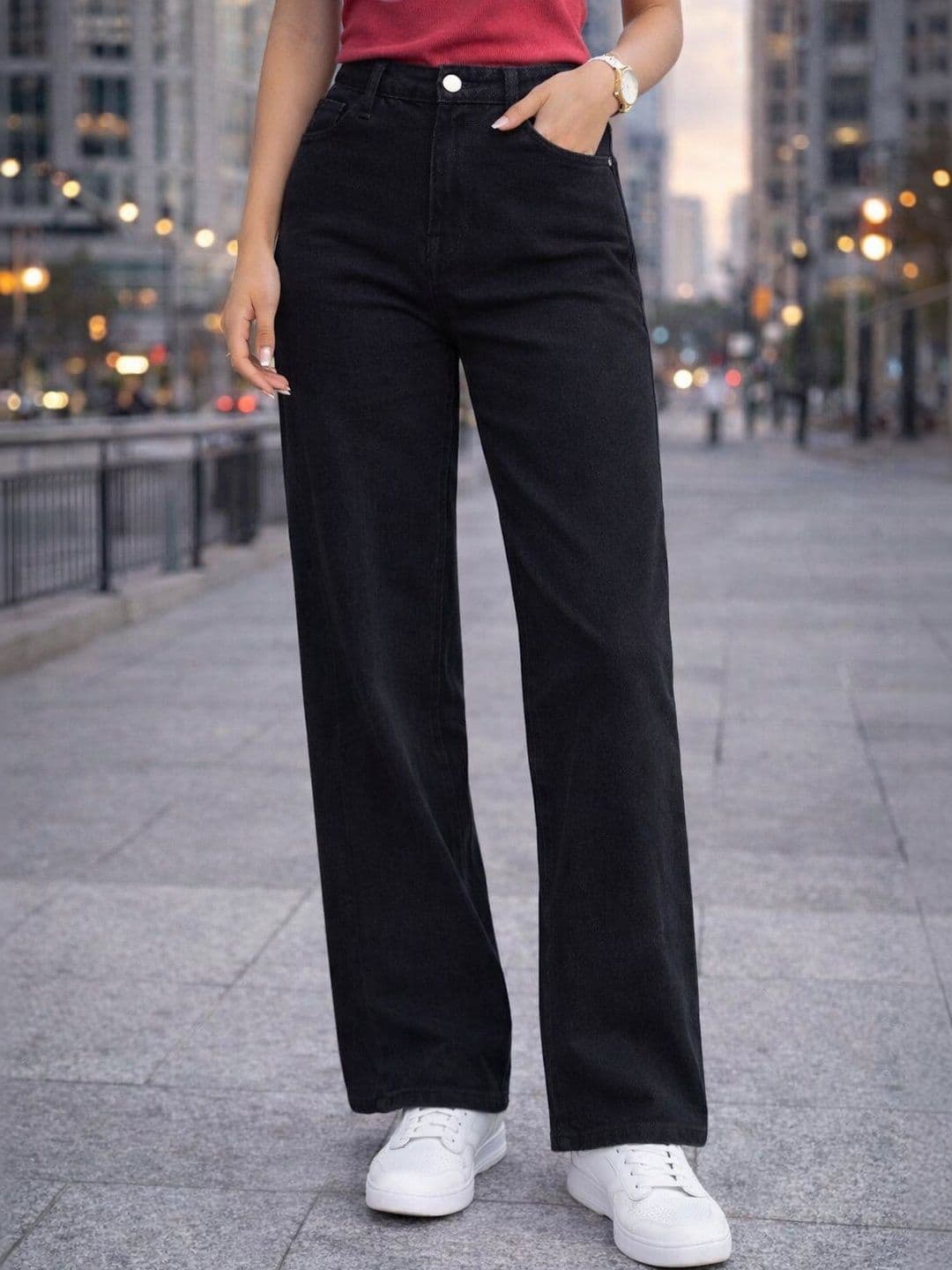 4WRD by Dressberry Women Straight Fit High-Rise Stretchable Jeans - view 1