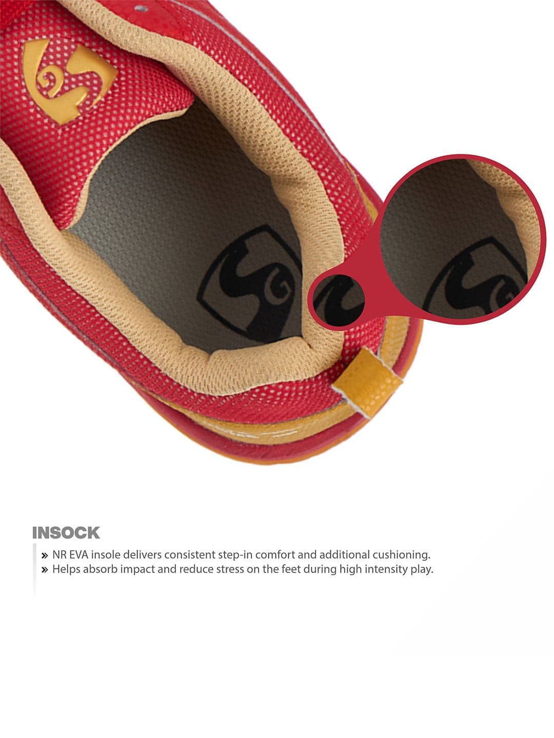 SG Court Pro Shoes Red-Gold best for Badminton, Pickleball & Tennis Shoes thumbnail 4