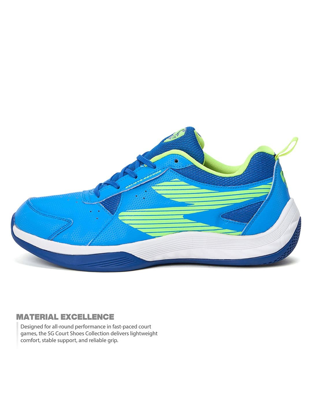 SG Ease Electric Blue-Lime Green All-court shoes best for Badminton & Tennis Shoes thumbnail 5