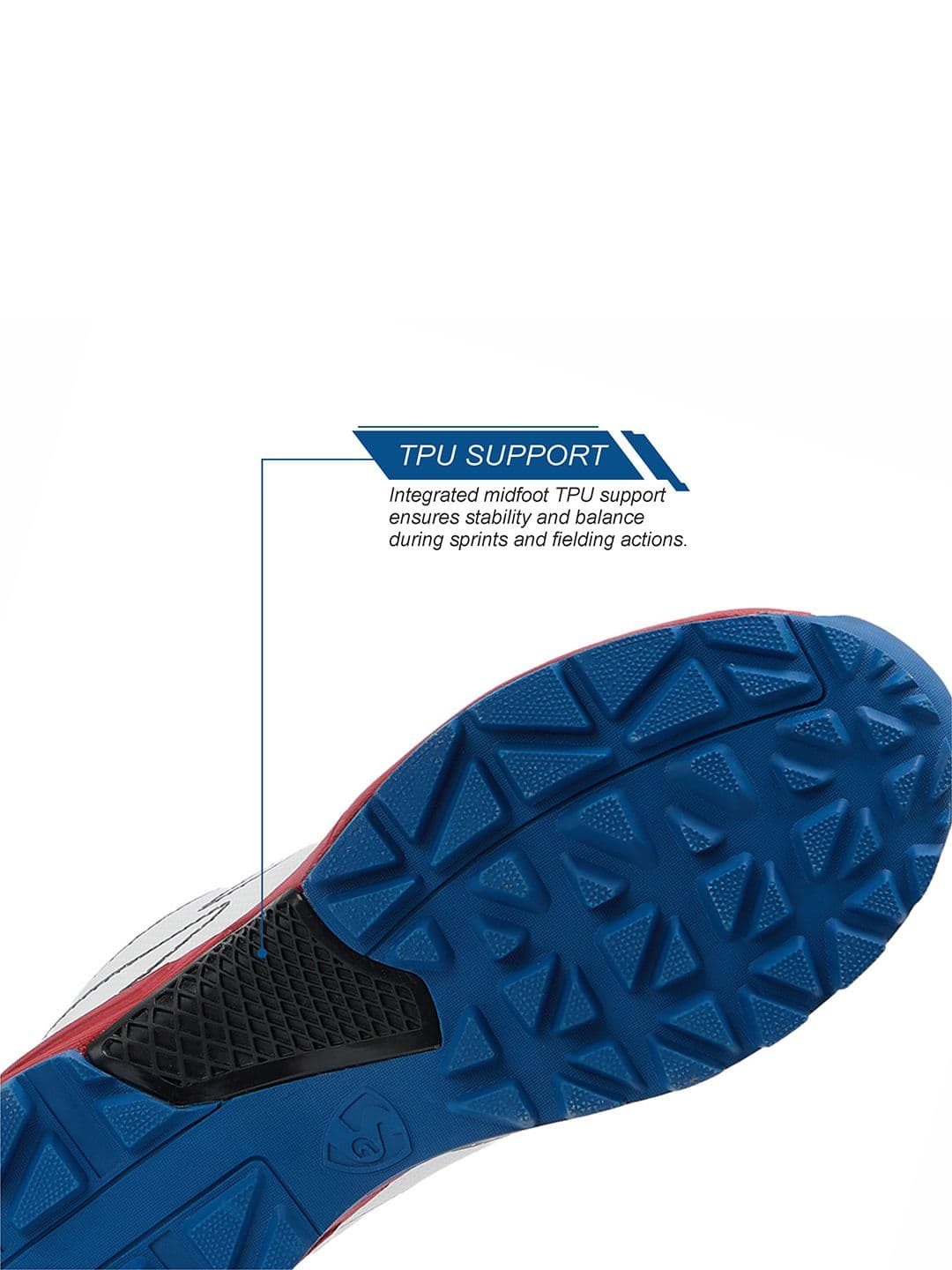 SG Scorer Edge Shoes White-Red - Supportive Cushioned Cricket Shoes thumbnail 7