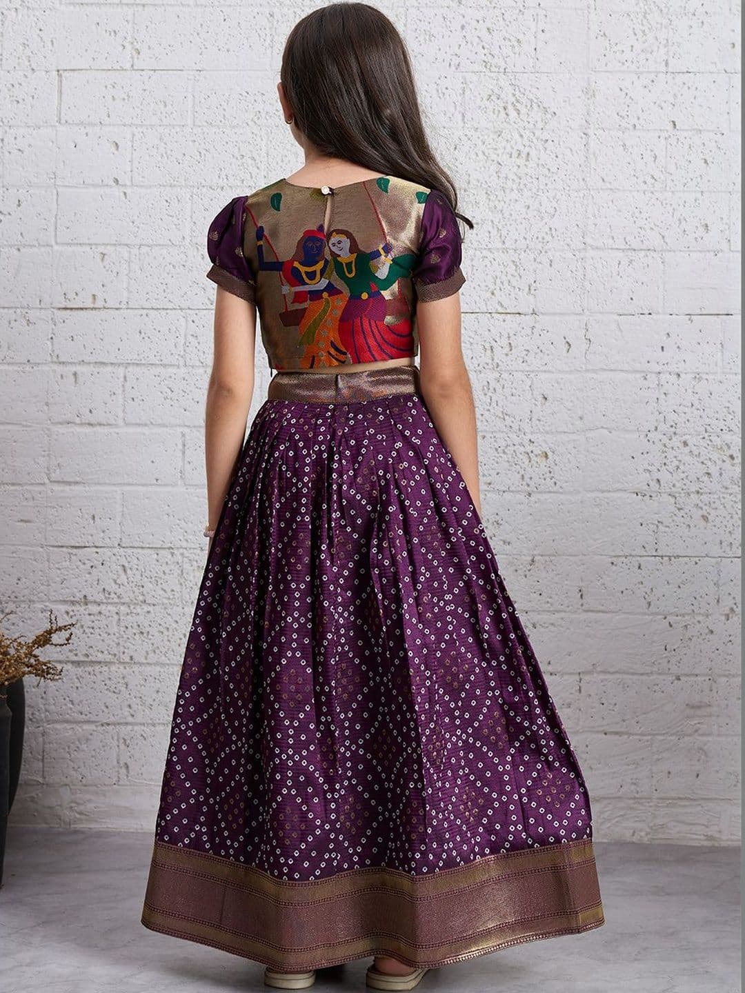 KALINI Girls Embellished Semi-Stitched Lehenga & Choli thumbnail 2