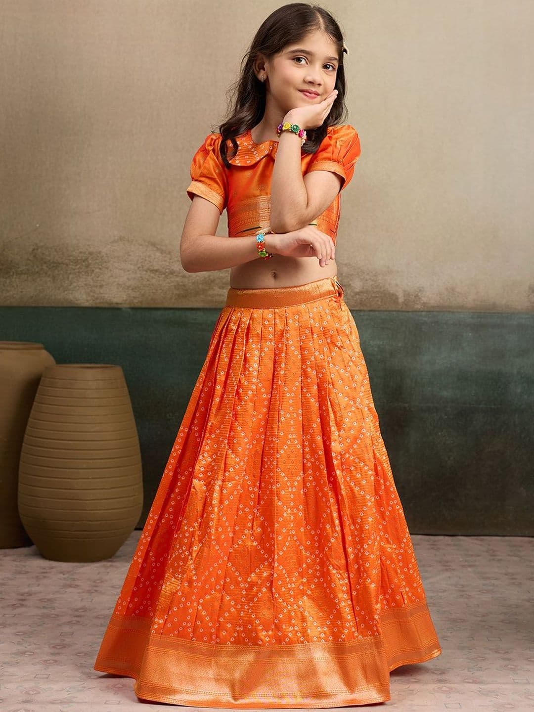 KALINI Girls Embellished Semi-Stitched Lehenga & Choli - view 1