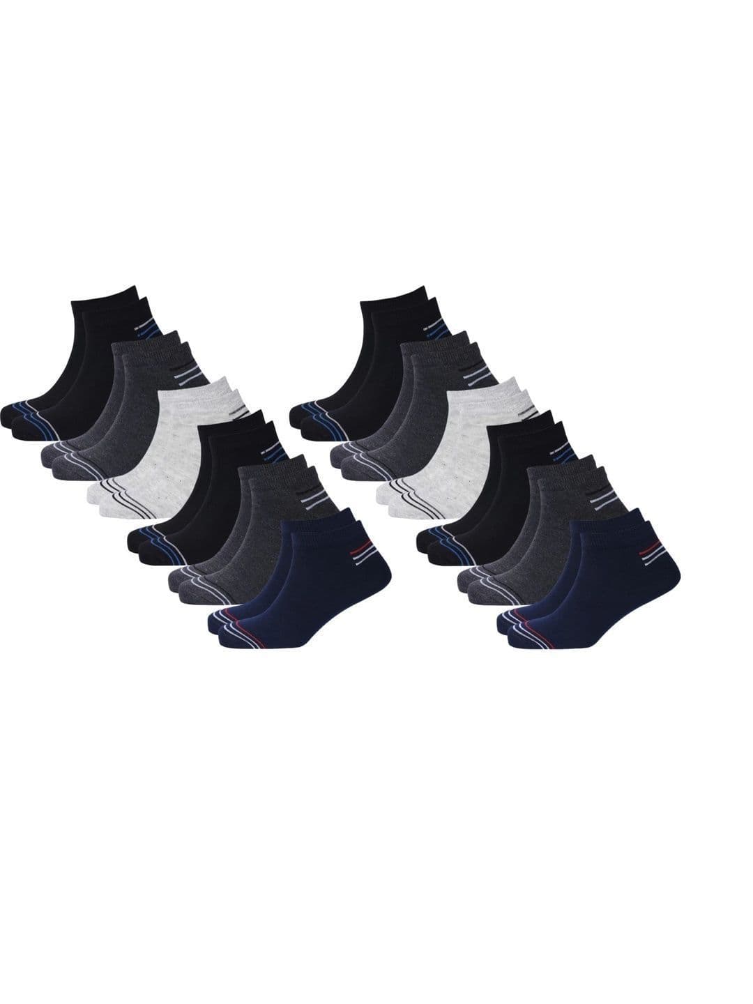akeet trend Unisex Pack of 10 Cotton Assorted Colourblocked Ankle Length Socks - view 1