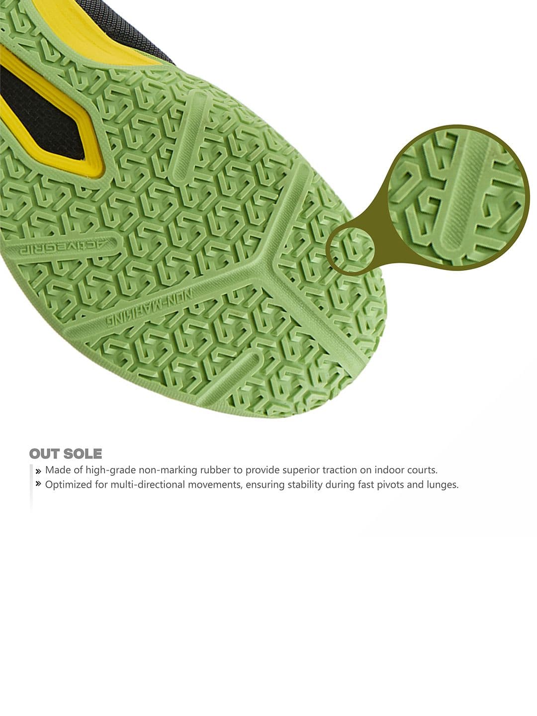 SG Raptor Volt Green-Black All-court shoes best for Badminton, Pickleball & Tennis Shoes thumbnail 7