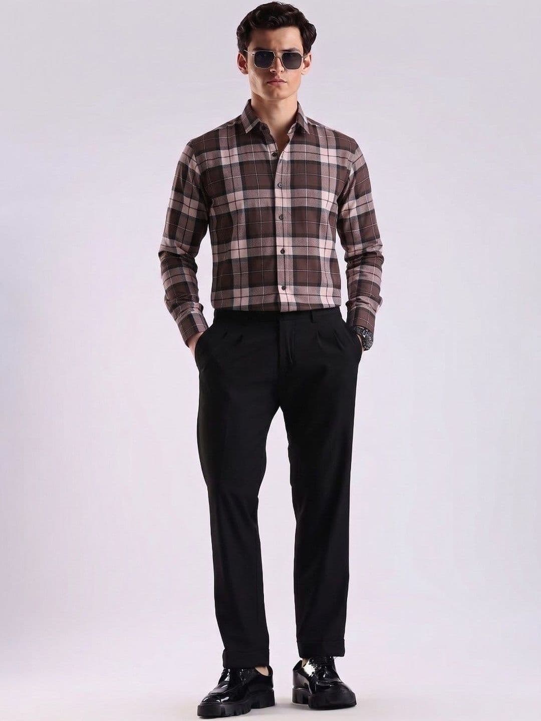 VELKYNOX Men Comfort Slim Fit Tartan Checks Checked Casual Shirt thumbnail 6