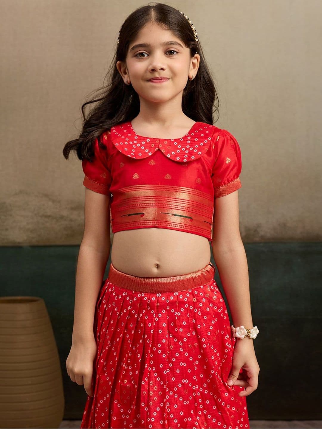KALINI Girls Embellished Ready to Wear Lehenga & Choli thumbnail 2