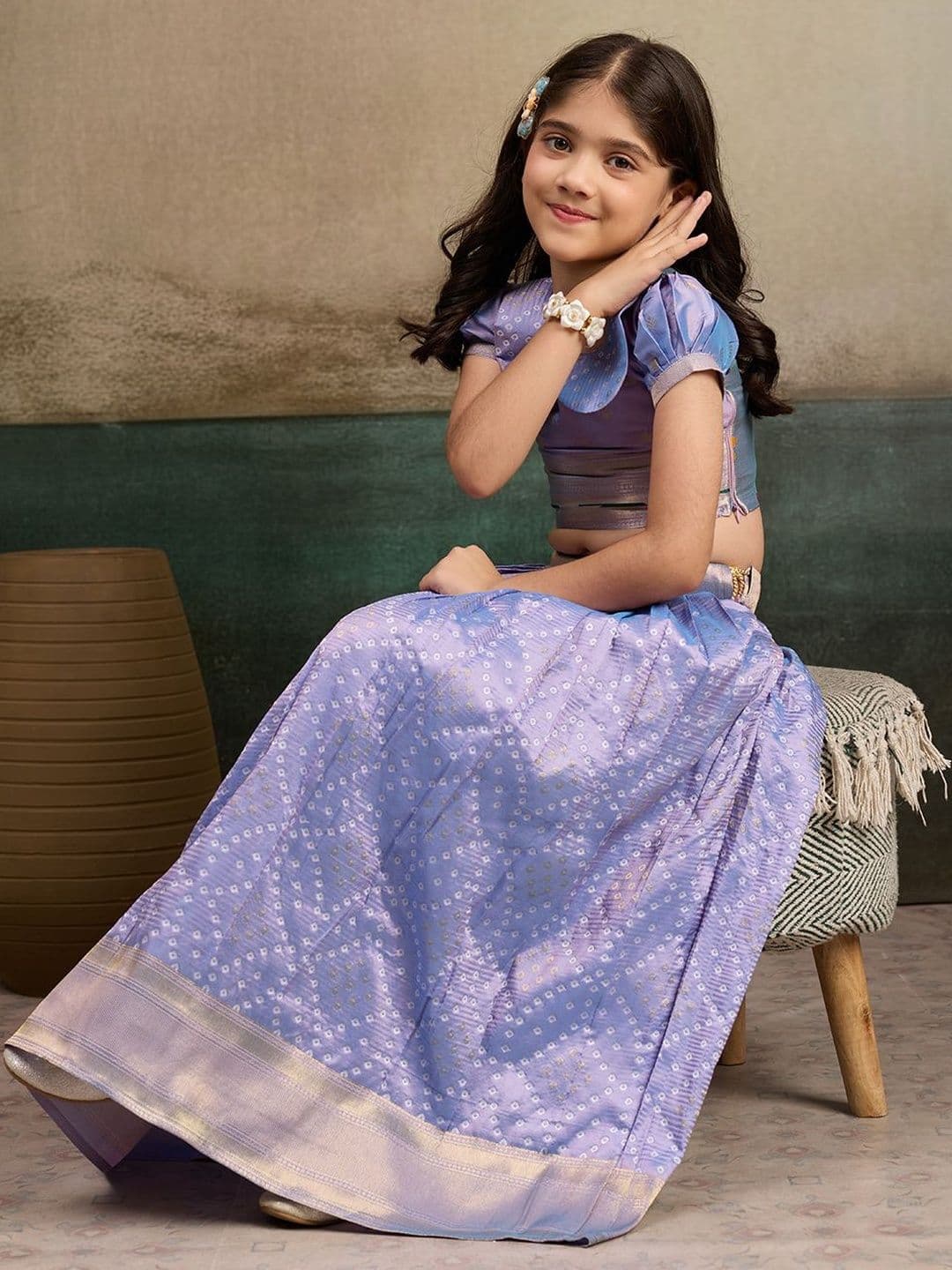 KALINI Girls Printed Ready to Wear Lehenga & Choli thumbnail 4