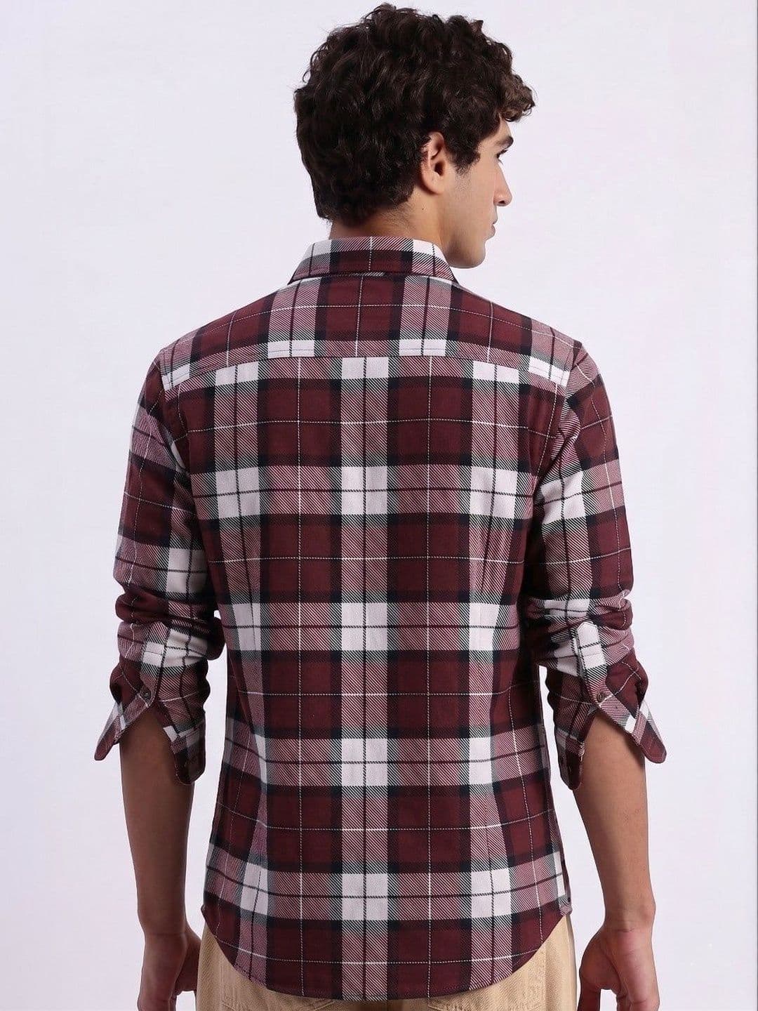 VELKYNOX Men Comfort Slim Fit Tartan Checks Checked Casual Shirt thumbnail 2