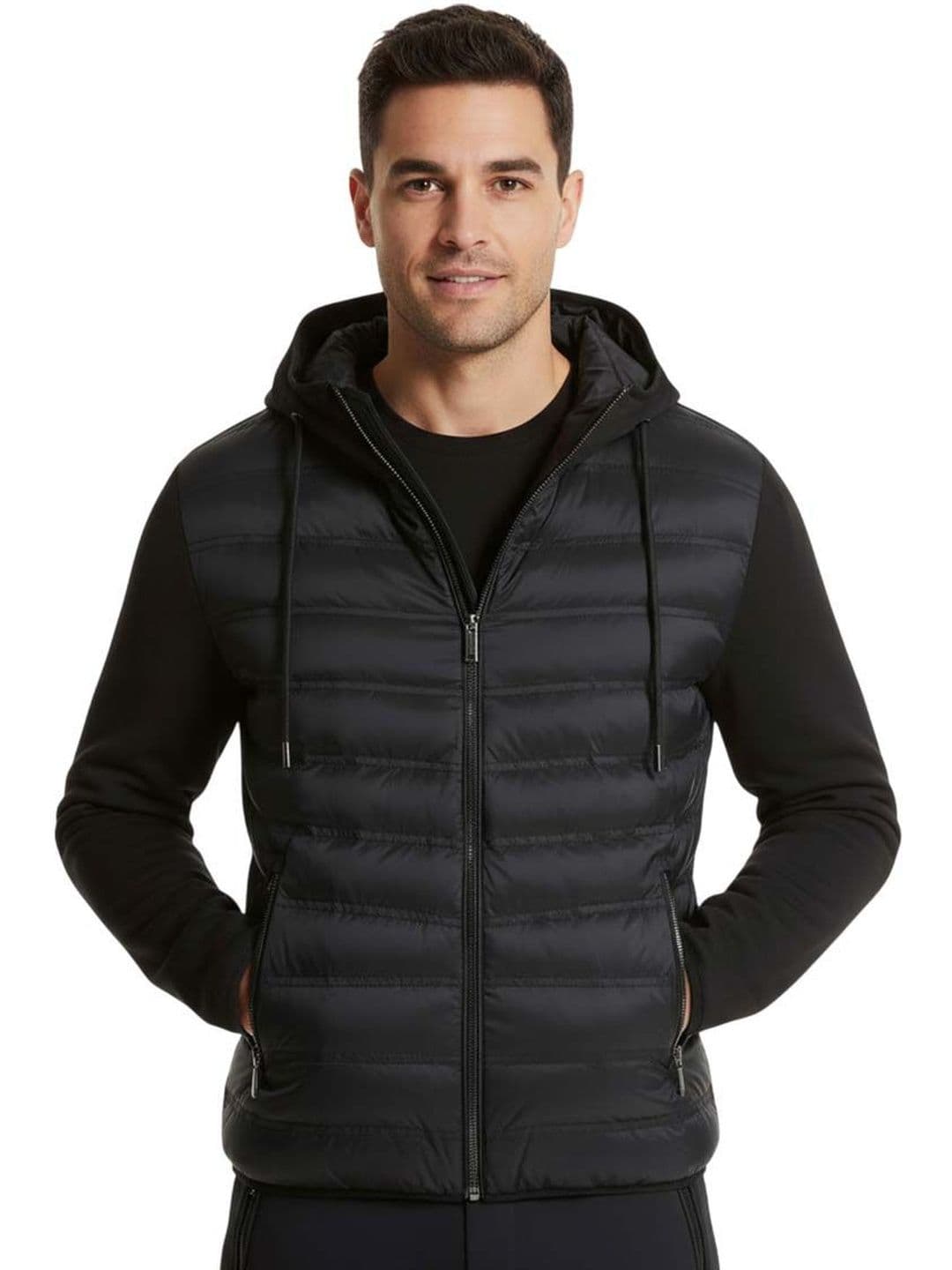 Michael Kors Black Logo Hooded Quilted Jacket - view 1