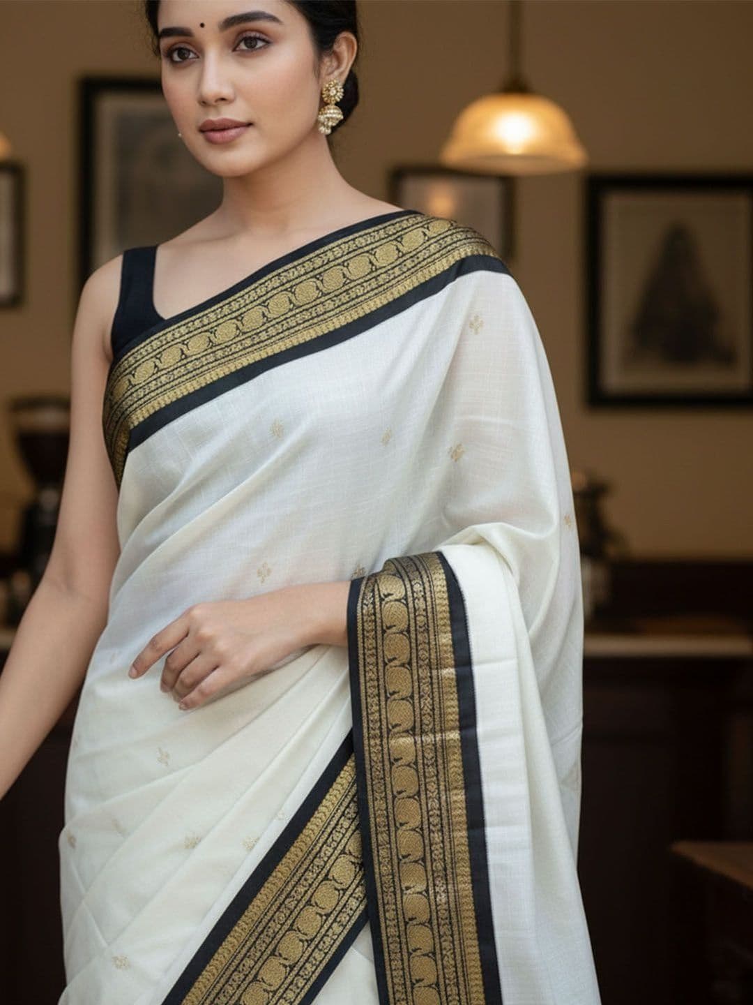 all about you Woven Design Silk Blend Mysore Silk Saree thumbnail 4