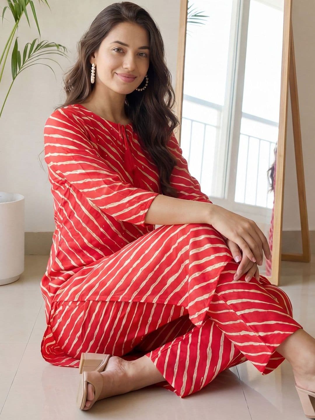 Indo Era Women Printed Regular Kurta with Trousers - view 1
