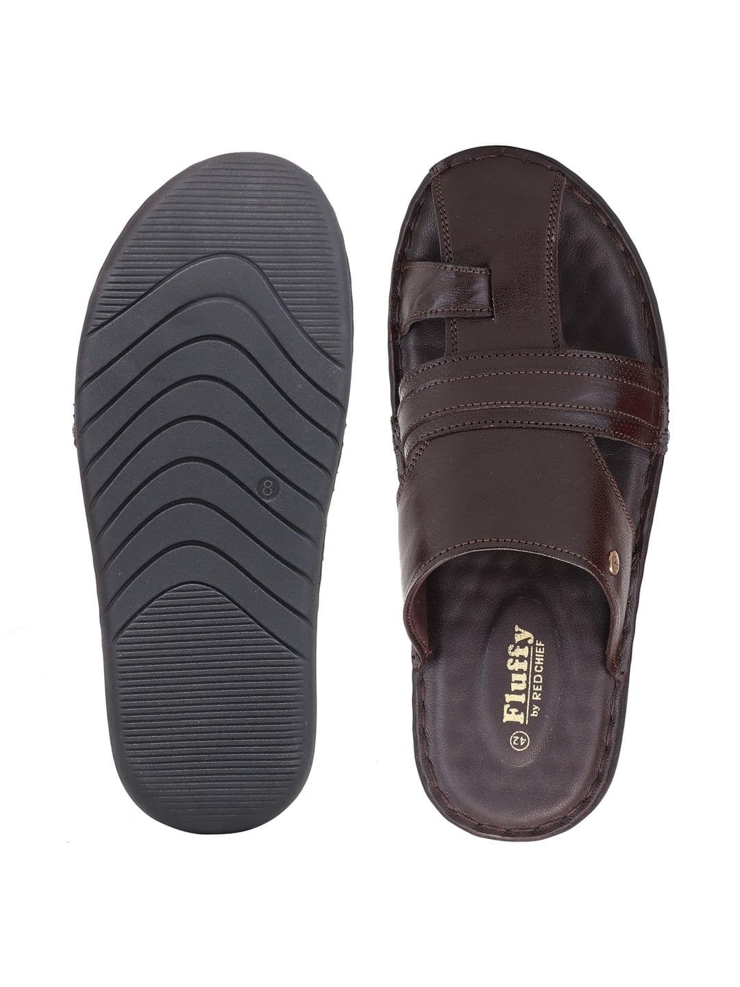 Red Chief Men Leather Cushioned Slippers thumbnail 4