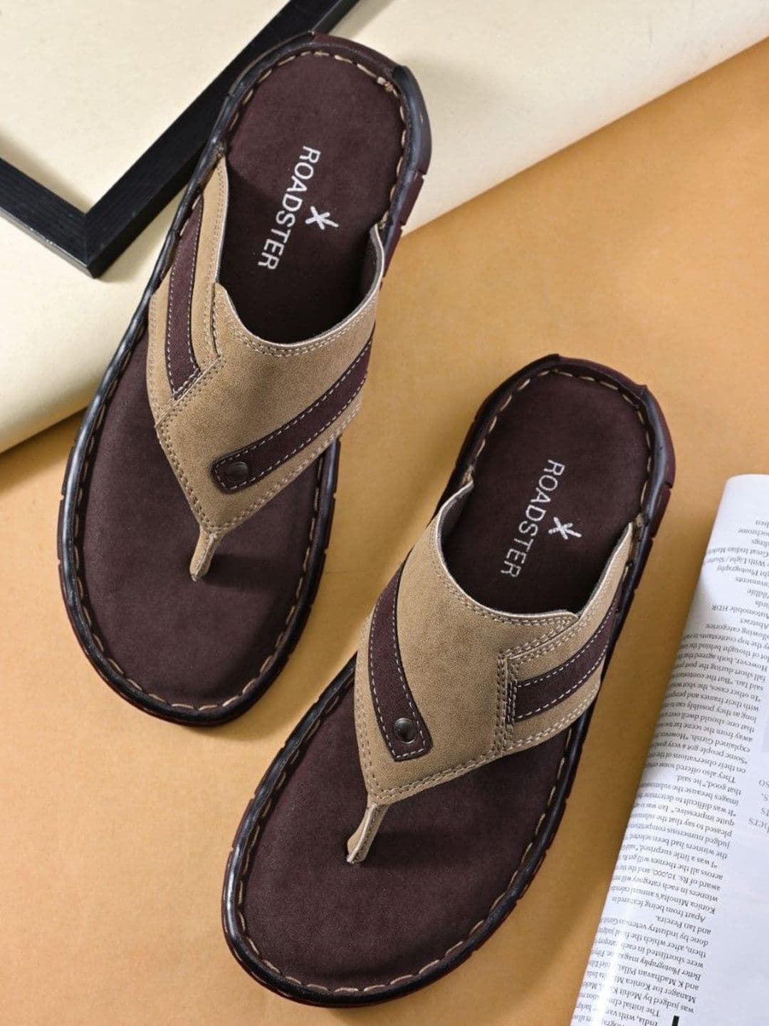 The Roadster Lifestyle Co Men T-Strap Slip-On Comfort Sandals thumbnail 7