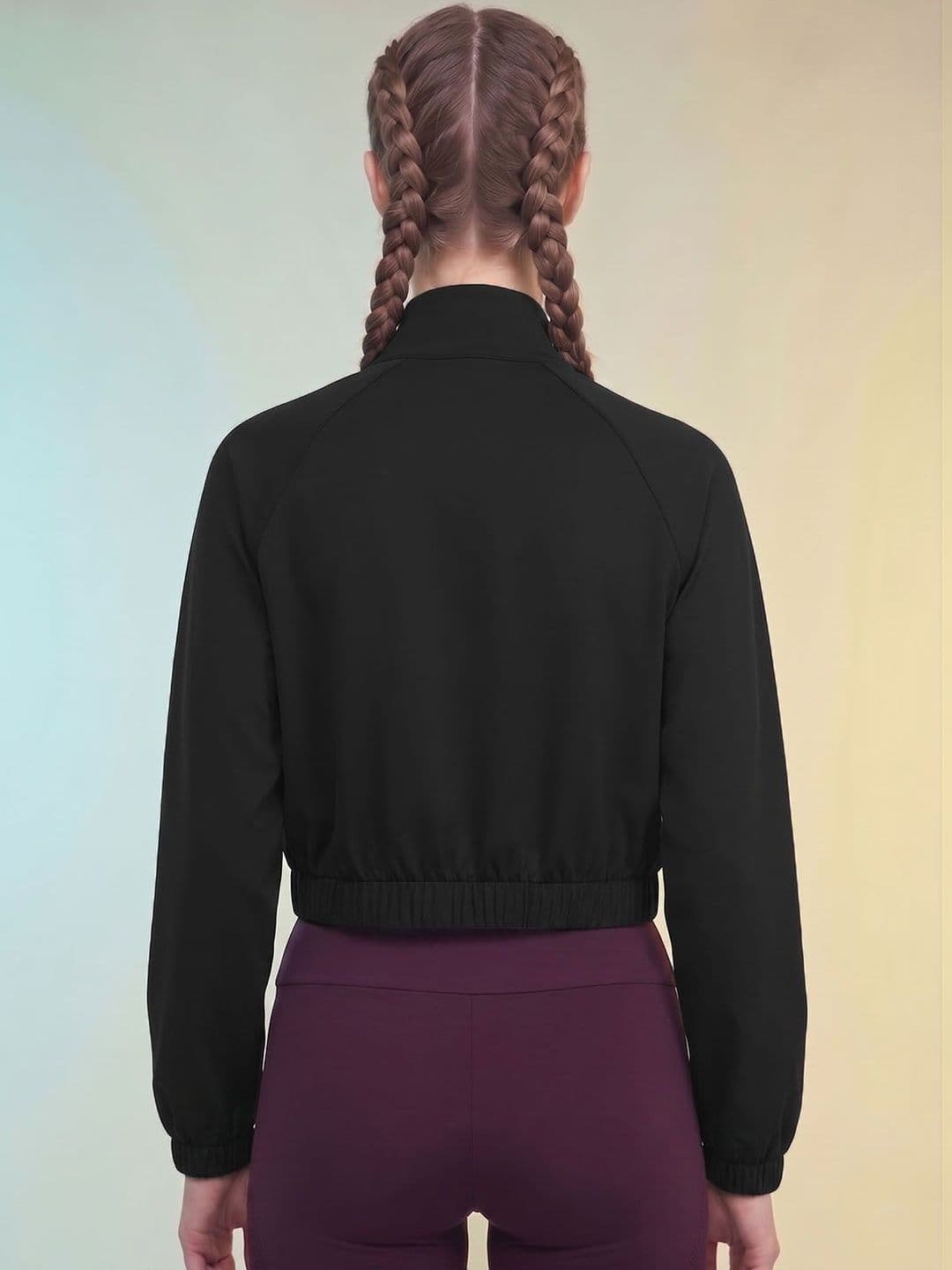 HRX by Hrithik Roshan Women Brand Logo Lightweight Crop Training or Gym Sporty Jacket thumbnail 5