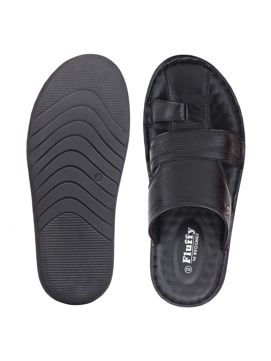 Red Chief Men Leather Cushioned Slippers thumbnail 7