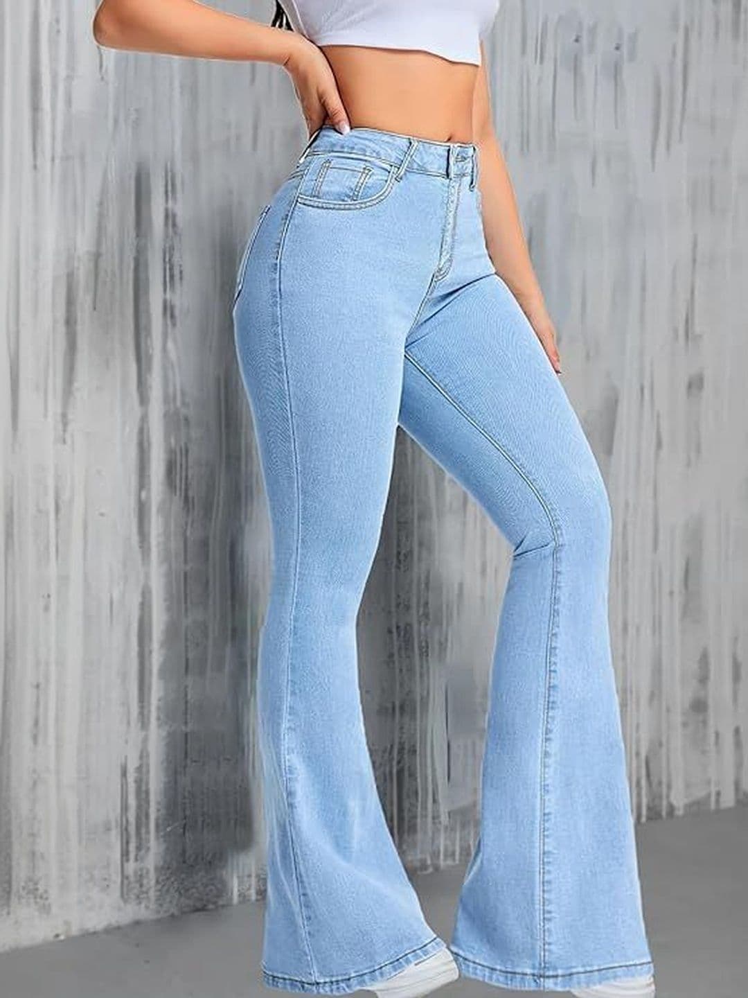 4WRD by Dressberry Women Bootcut High-Rise Light Fade Stretchable Jeans thumbnail 2