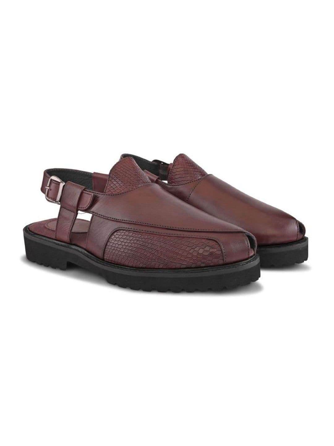 House of Pataudi Men Leather Buckle Shoe-Style Sandals thumbnail 2