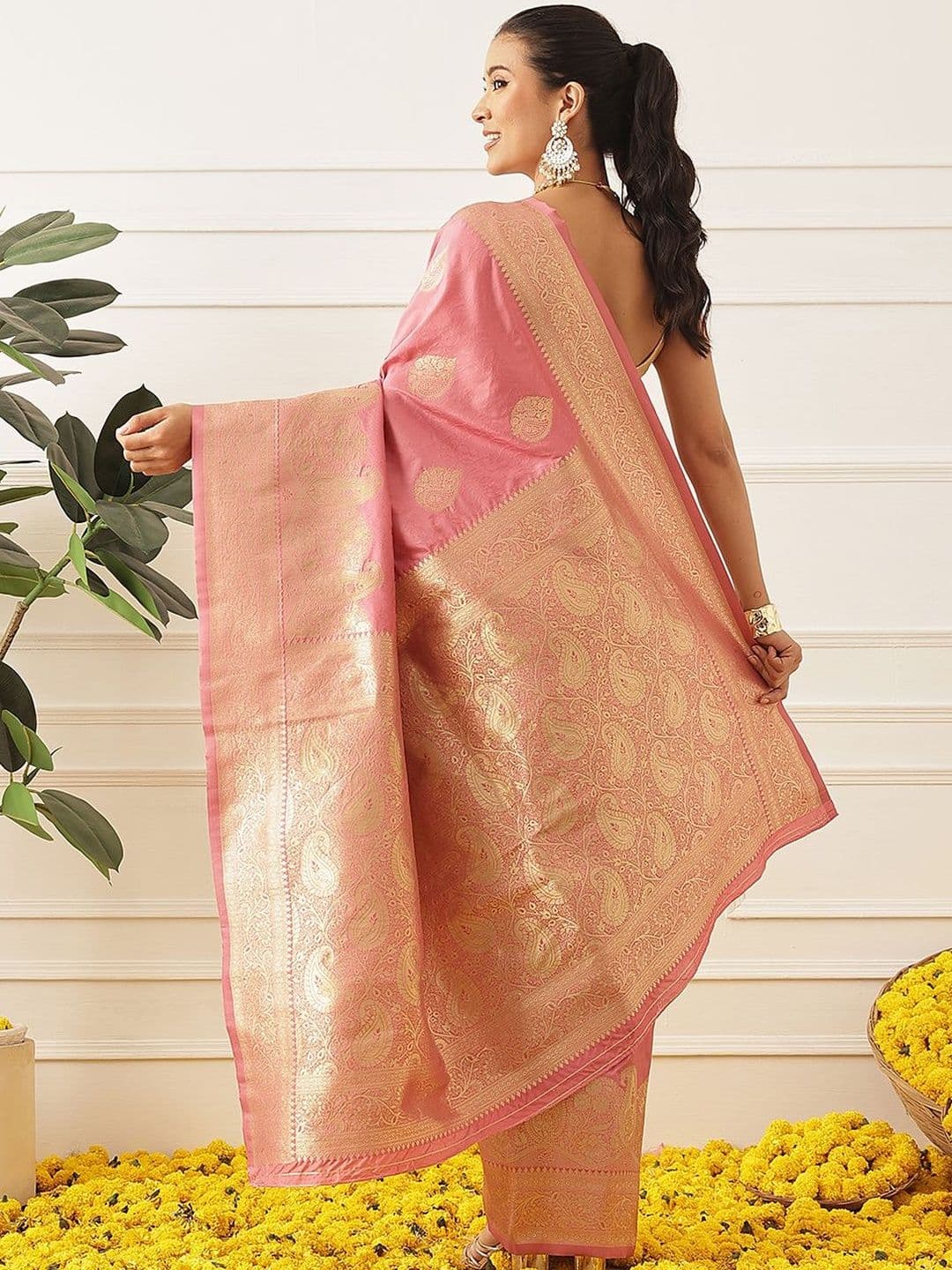 Silk Land Paisley Zari Art Silk Banarasi Saree thumbnail 7