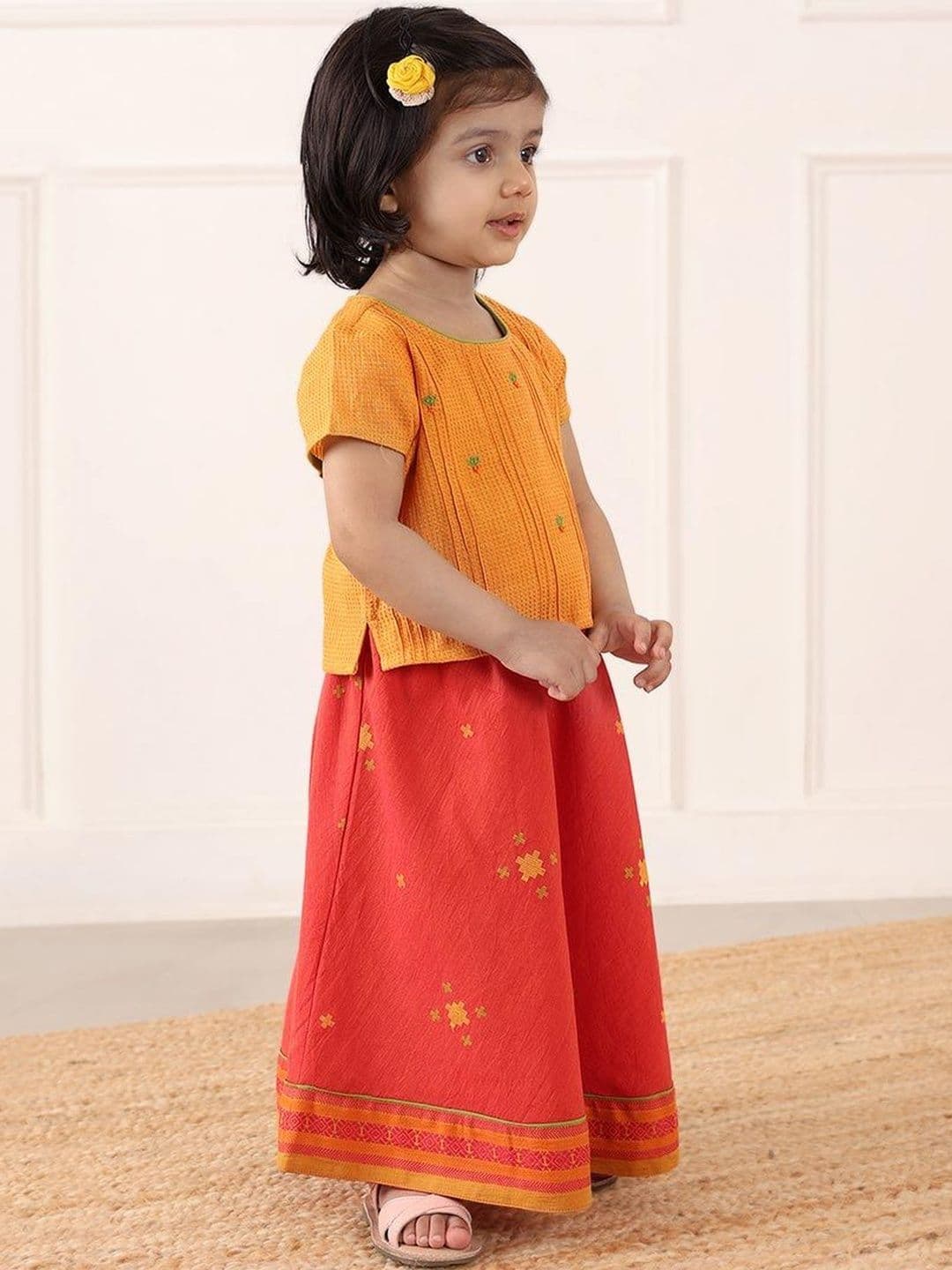 Fabindia Girls Embroidered Ready to Wear Lehenga Set thumbnail 4