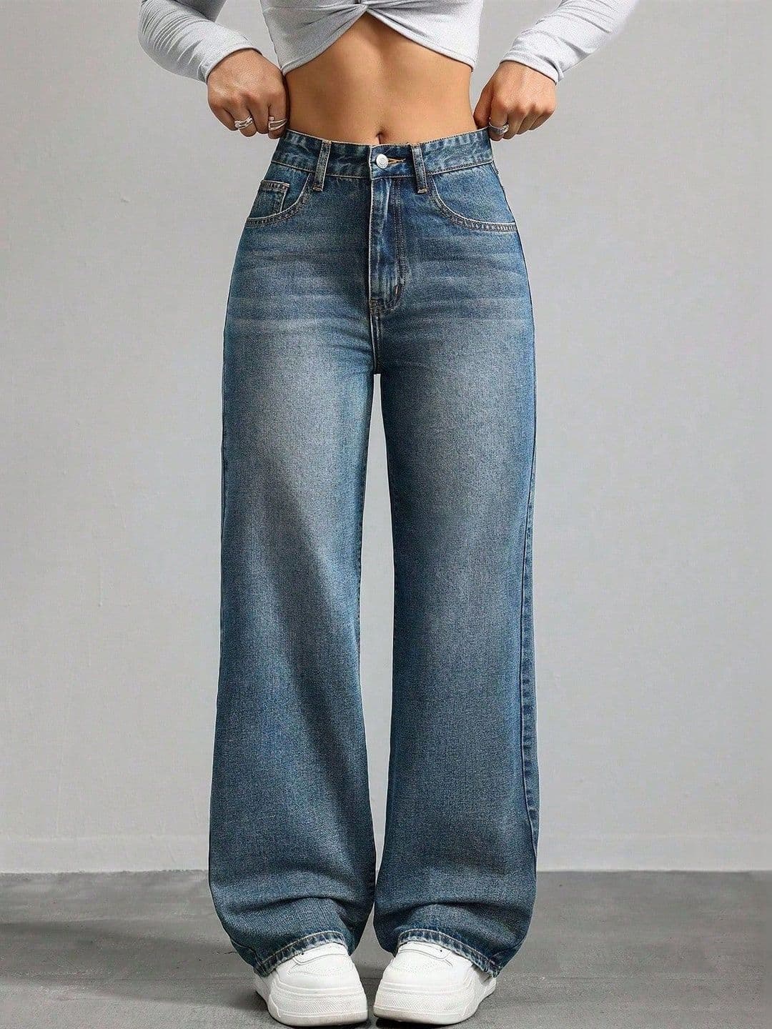 DressBerry Women Straight Fit High-Rise Light Fade Bleached Stretchable Jeans - view 1