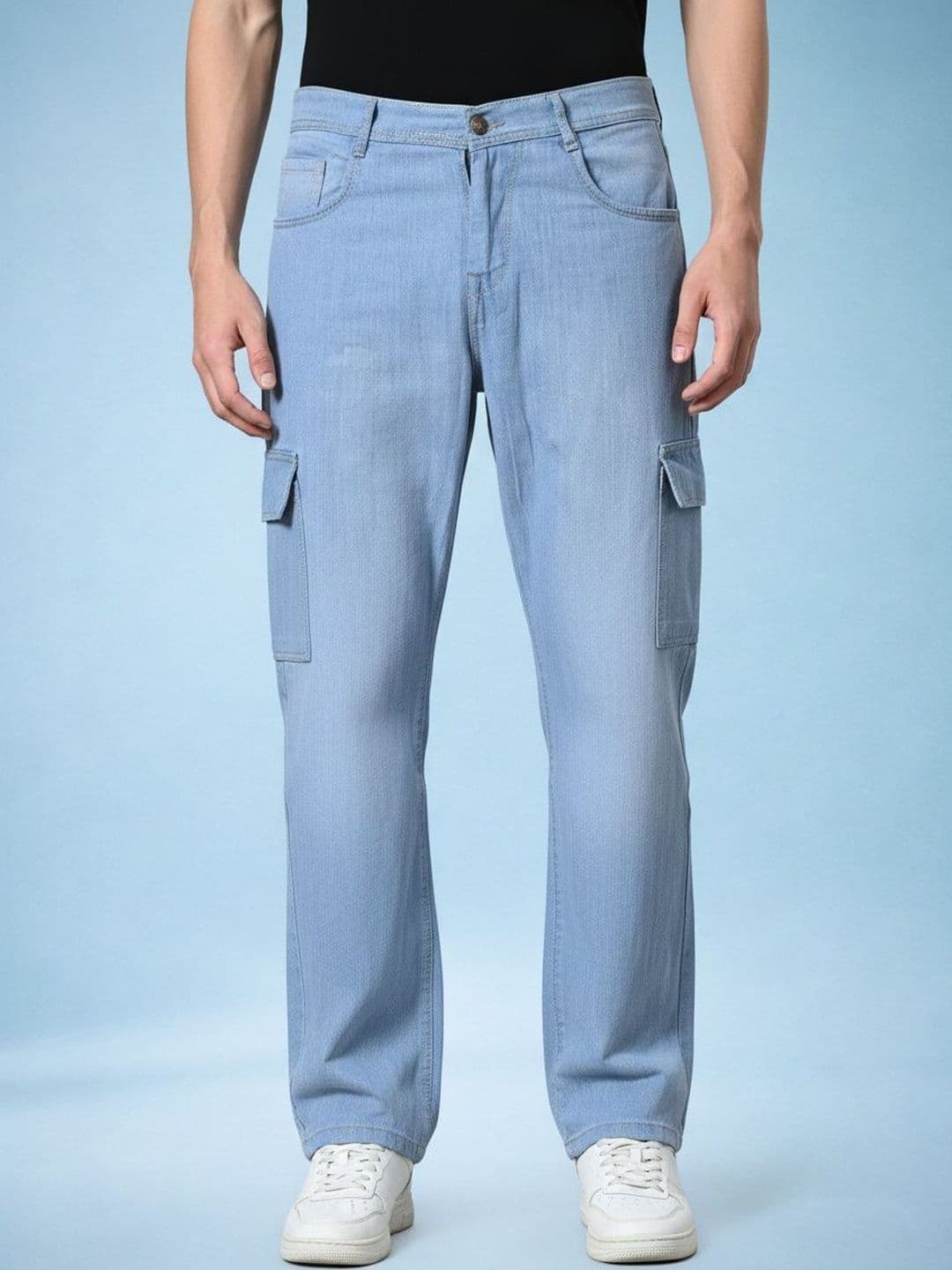 SZN Men Classic Relaxed Fit Mid-Rise Light Fade Stretchable Jeans thumbnail 2
