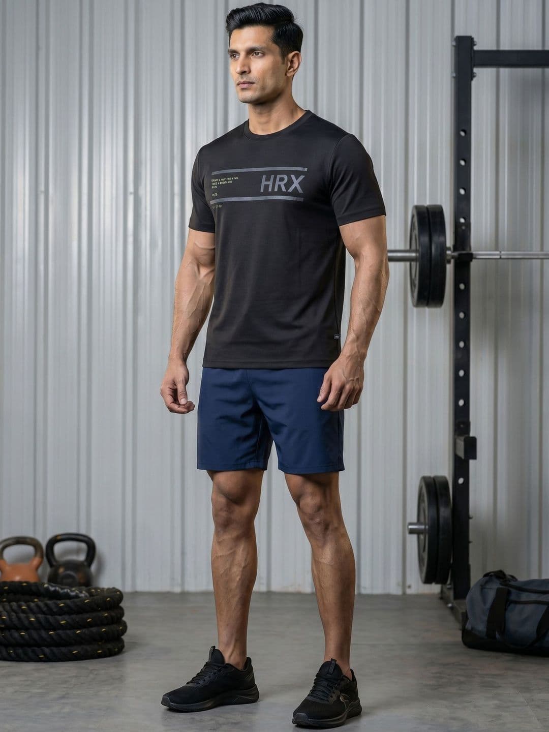 HRX by Hrithik Roshan Typography Printed Round Neck T-shirt thumbnail 3