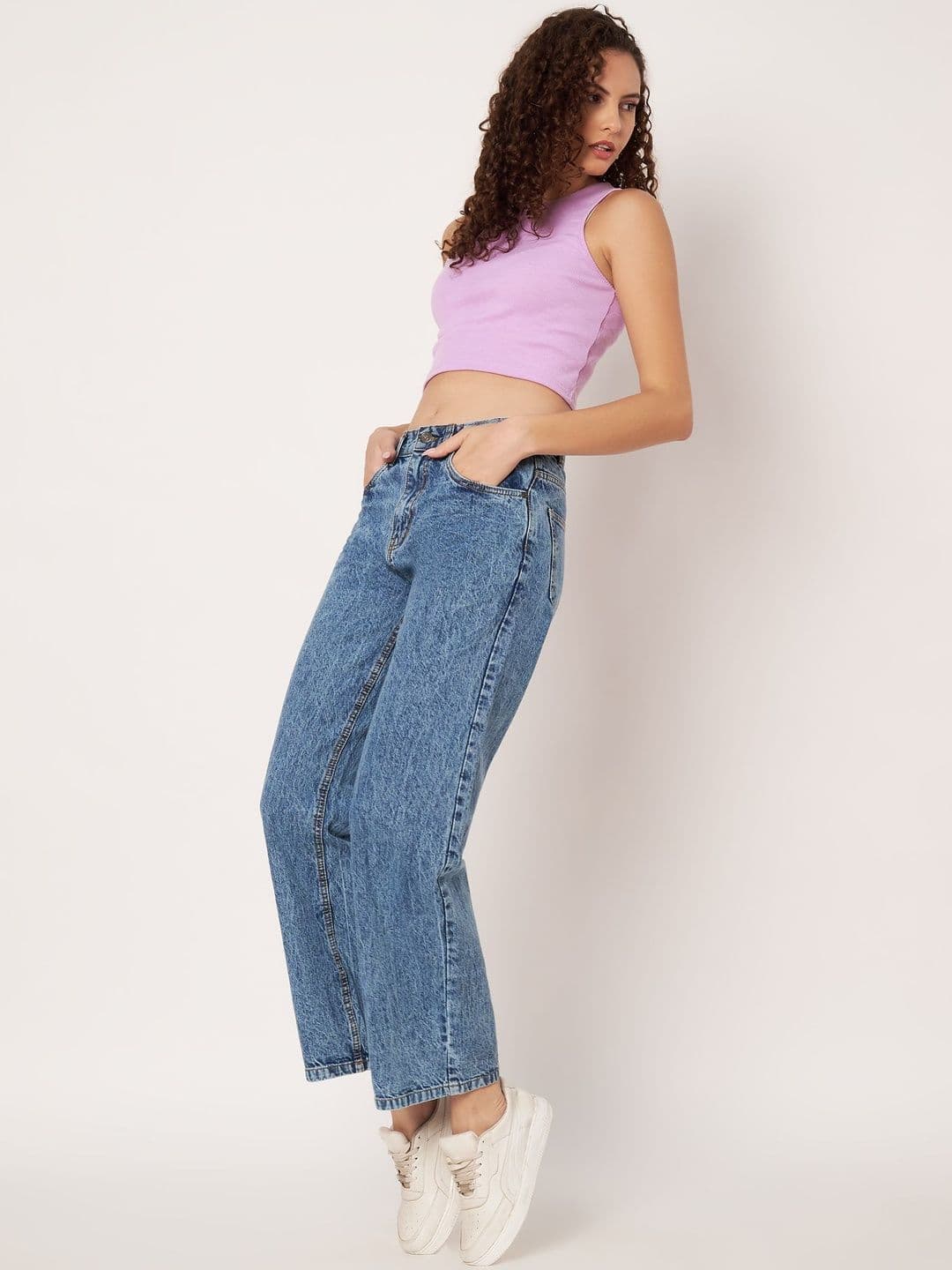 Zaahii Women Wide Leg High-Rise Light Fade Jeans thumbnail 2