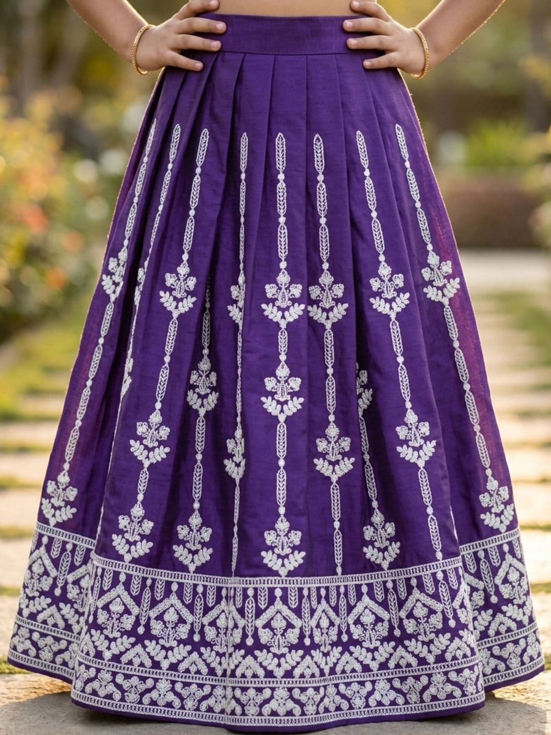 KALINI Girls Embroidered Thread Work Ready to Wear Lehenga & thumbnail 5