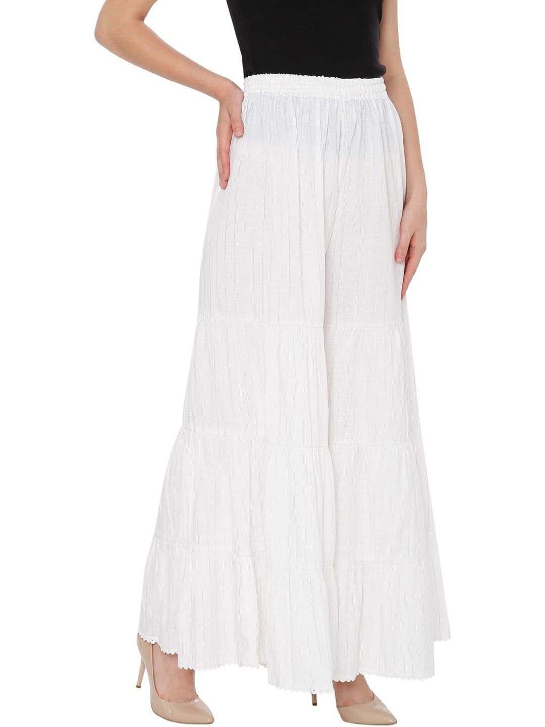 TNQ Women Striped Flared Ethnic Palazzos thumbnail 3