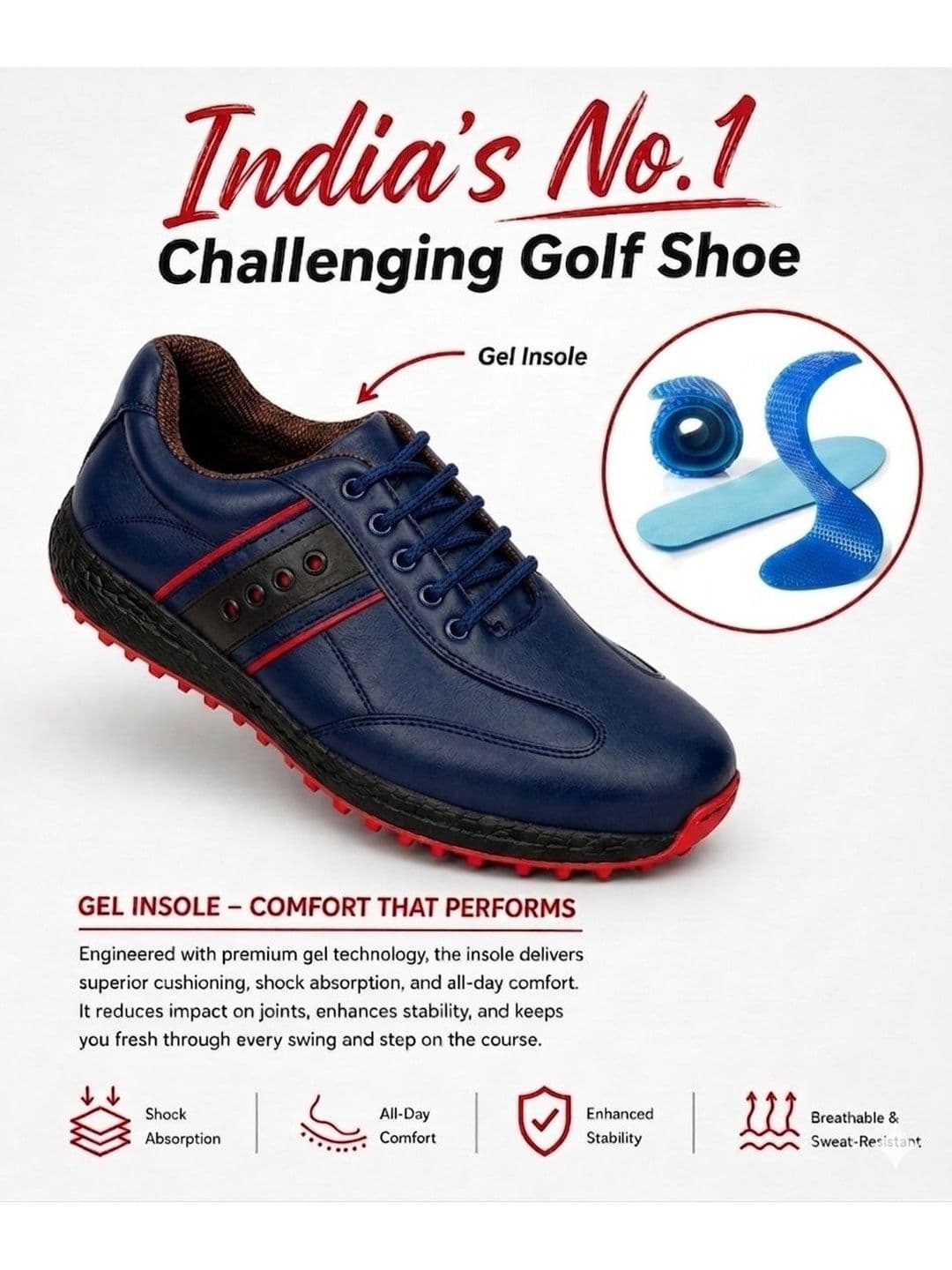 HITCARO Men Leather Golf Shoes thumbnail 7