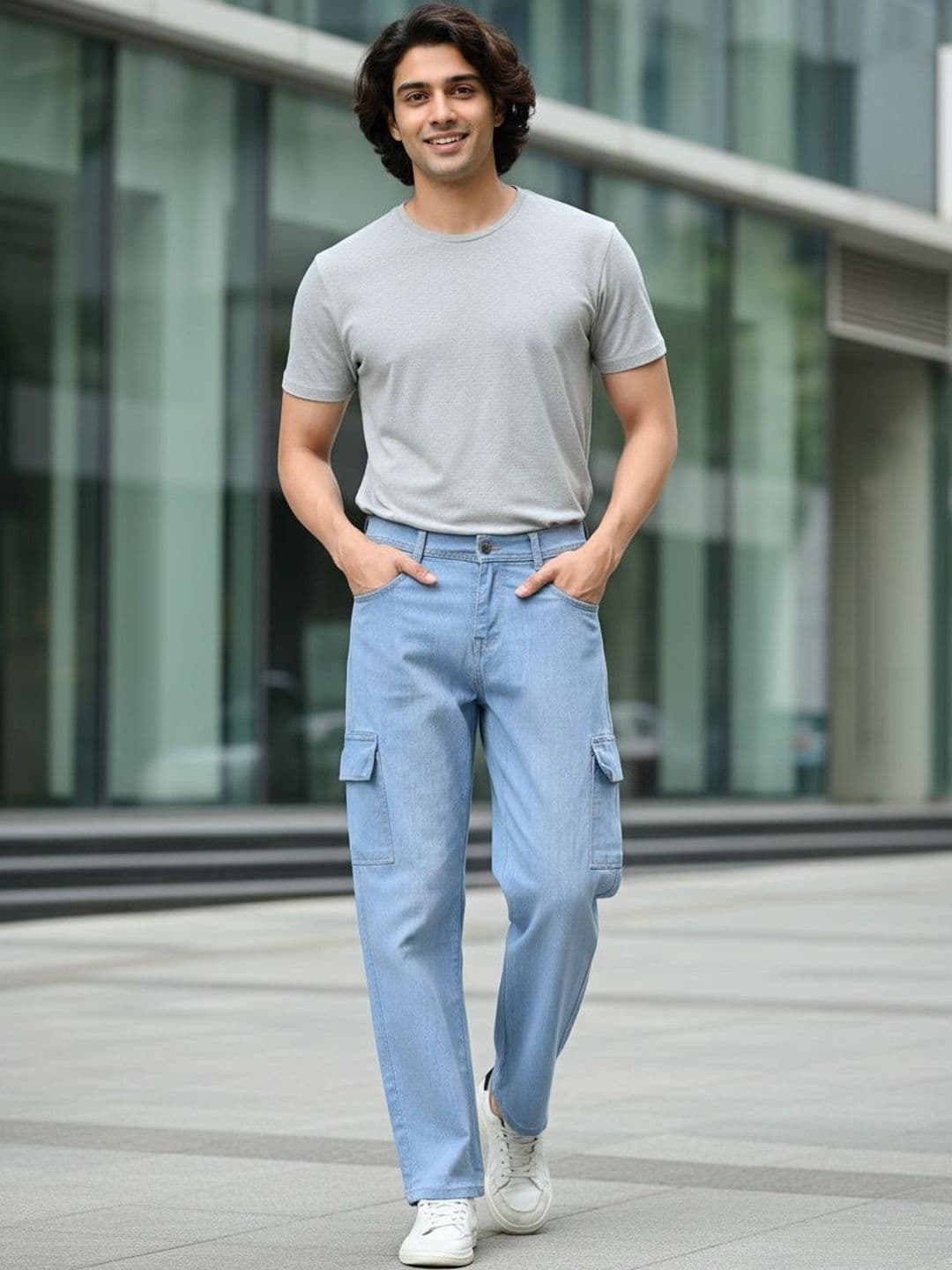 SZN Men Classic Regular Fit Mid-Rise Light Fade Stretchable Jeans thumbnail 4