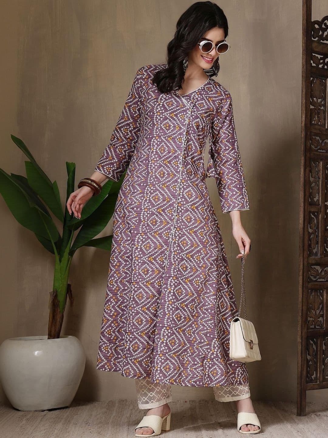 Kalphem Women Bandhani Printed Anarkali Kurta thumbnail 6