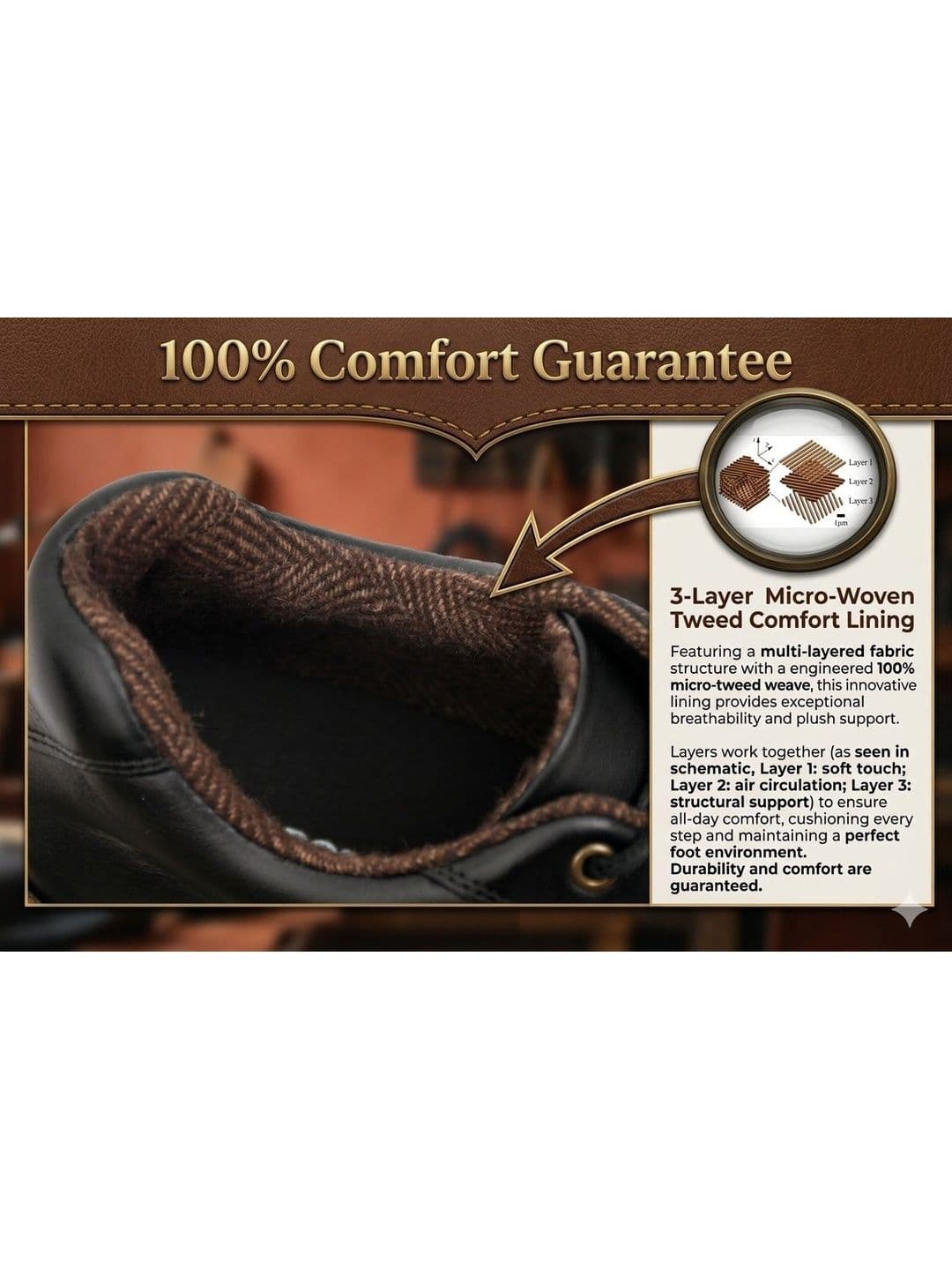 HITCARO Men Leather Golf Shoes thumbnail 6