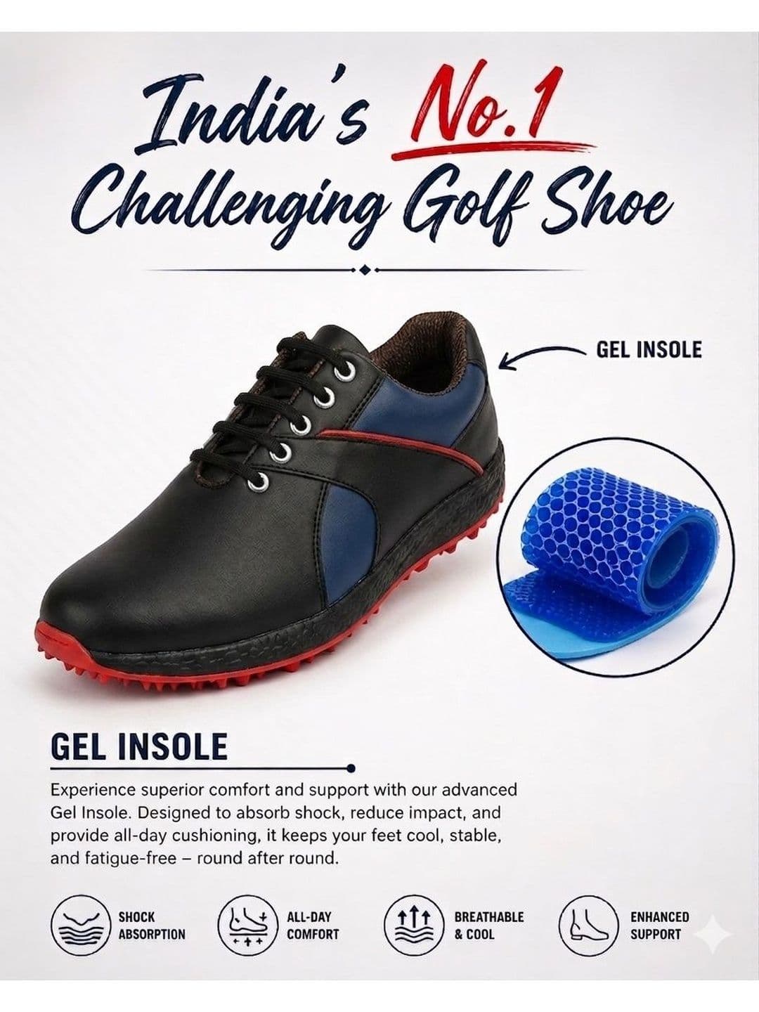 HITCARO Men Leather Golf Shoes thumbnail 3