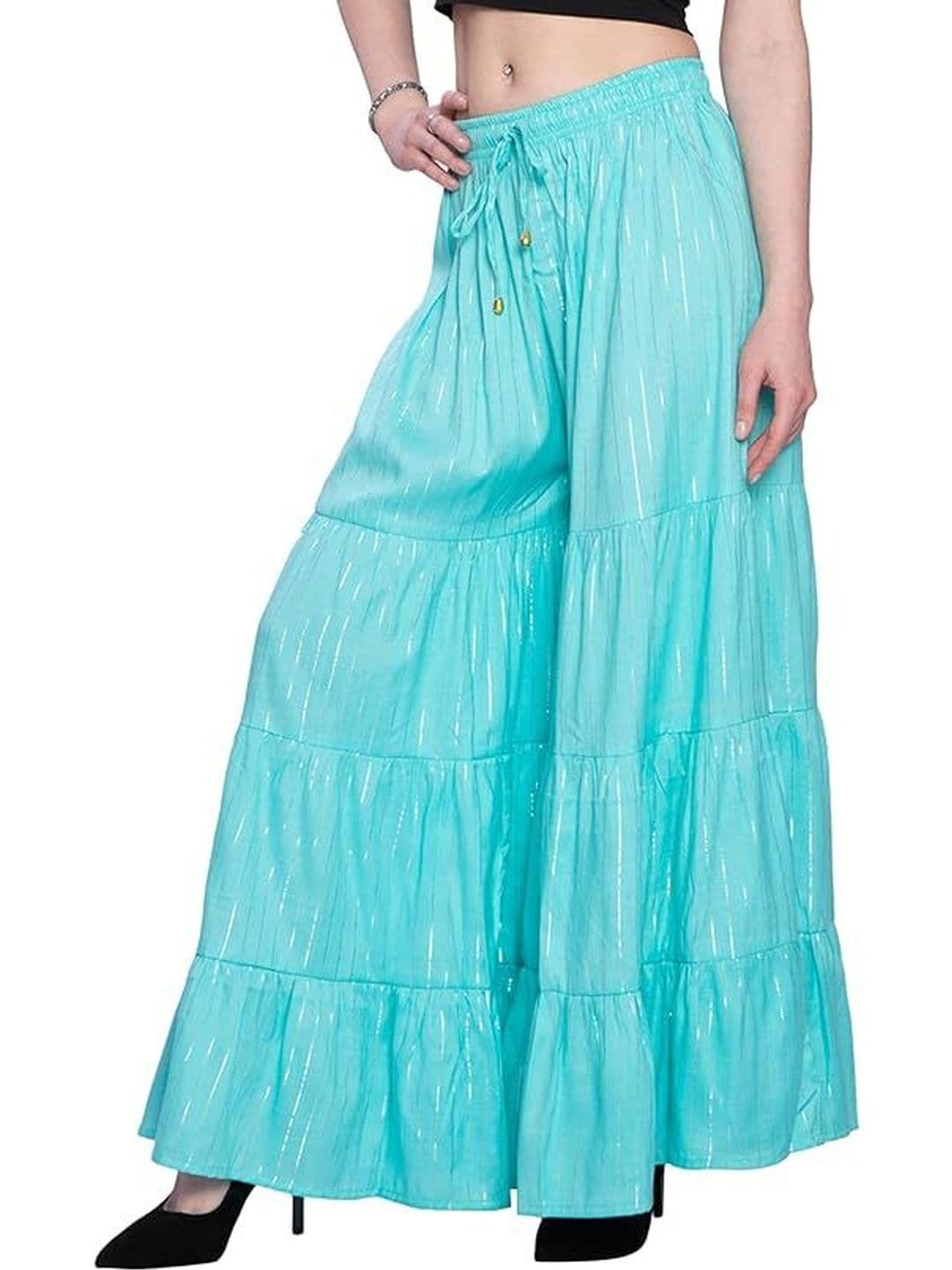 TNQ Women Striped Flared Ethnic Palazzos thumbnail 6
