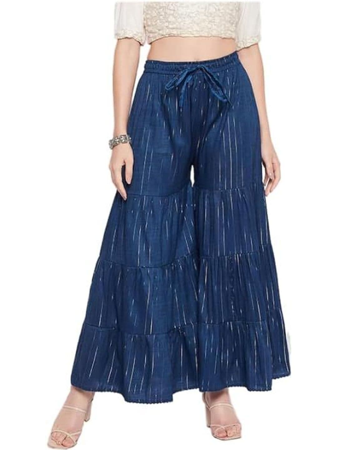 TNQ Women Printed Flared Ethnic Palazzos - view 1