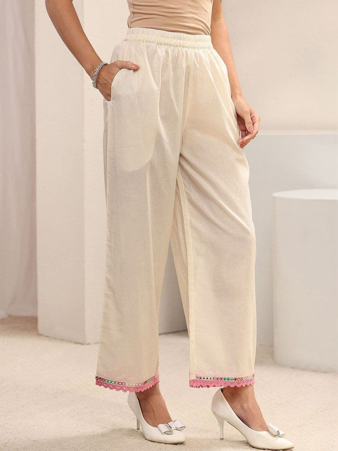 Libas Women Ethnic Motifs Embroidered Panelled Thread Work Kurta with Trousers & With Dupatta thumbnail 6