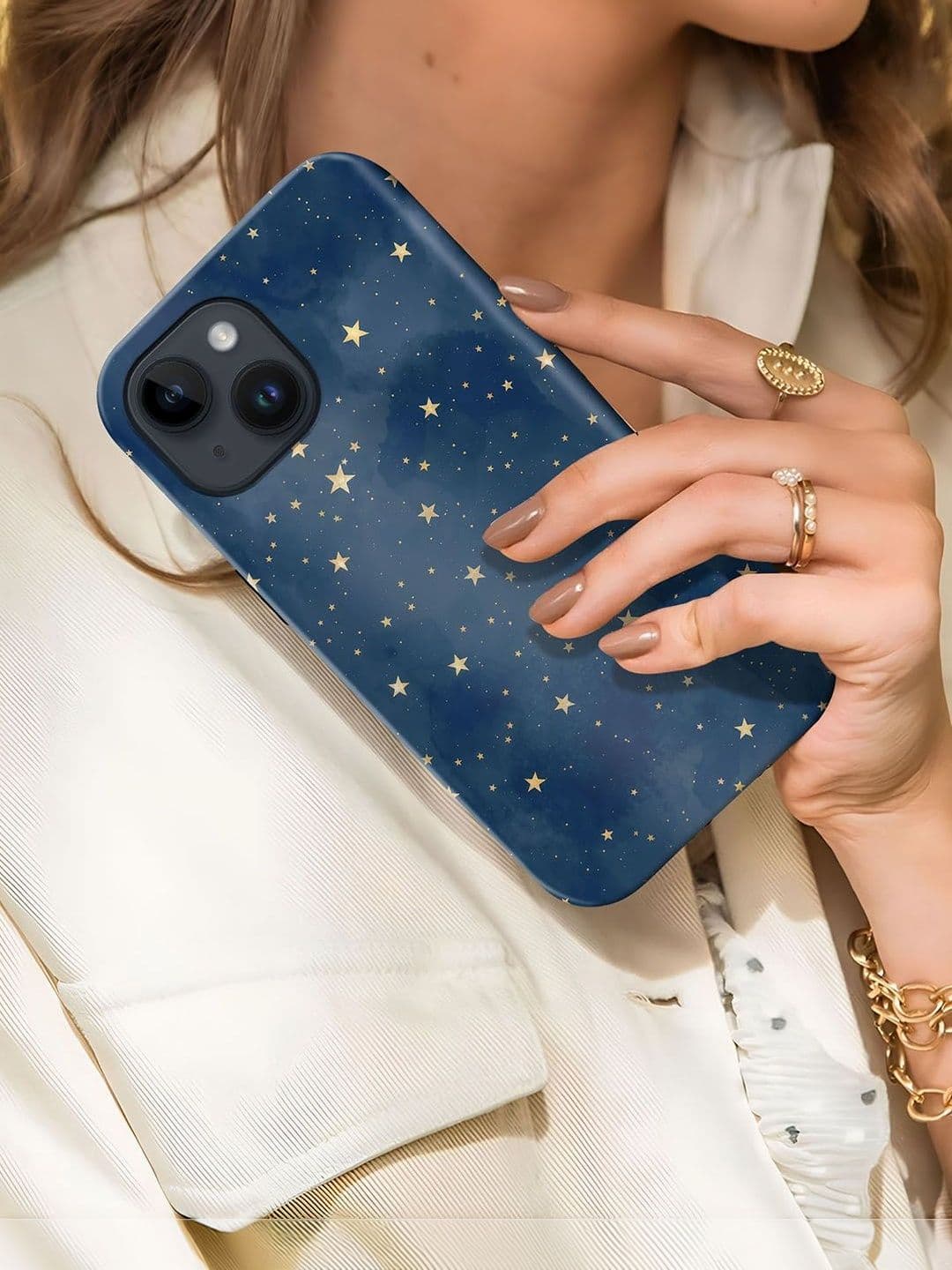 QRIOH Geometric Printed iPhone 14 Back Case Mobile Accessories thumbnail 6