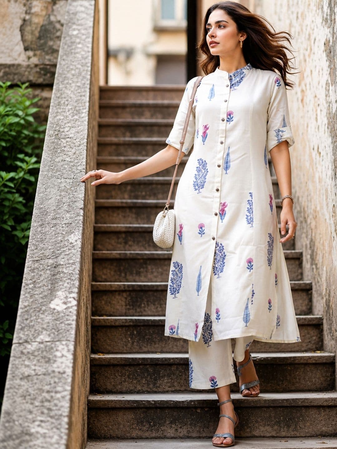 Klere Women Ethnic Motifs Printed Regular Kurta with Trousers - view 1