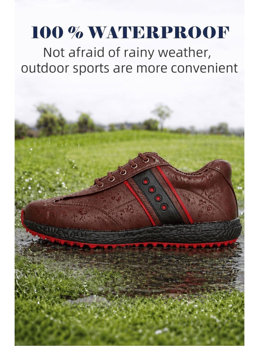 HITCARO Men Leather Golf Shoes thumbnail 2